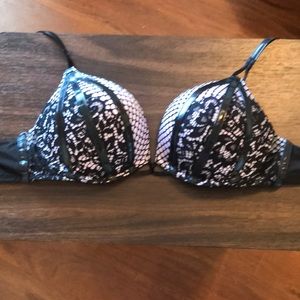 Victoria’s Secret purple and black bra leather accents